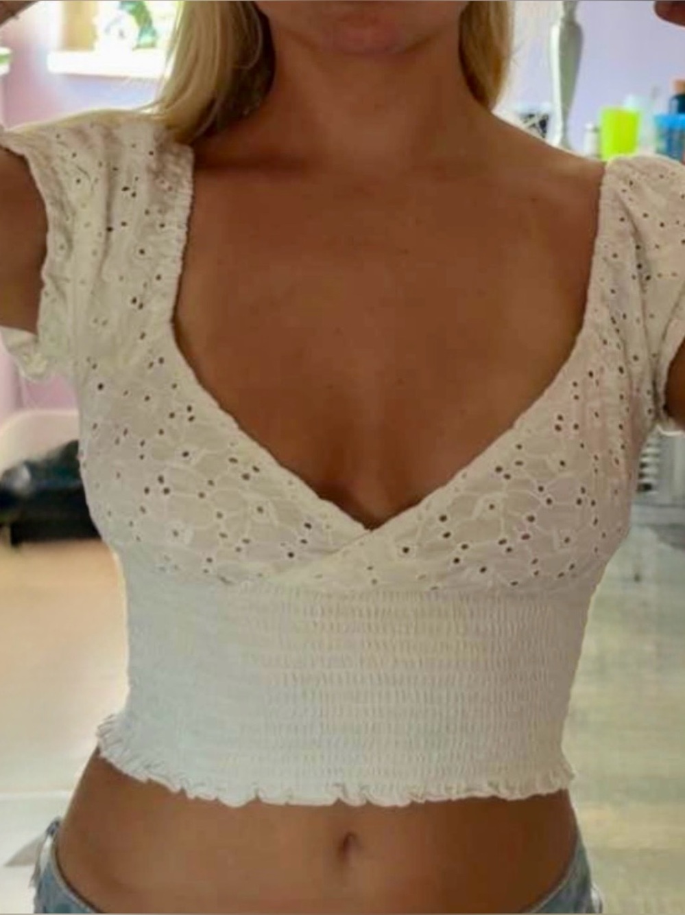 Billabong eyelet wrap crop top medium